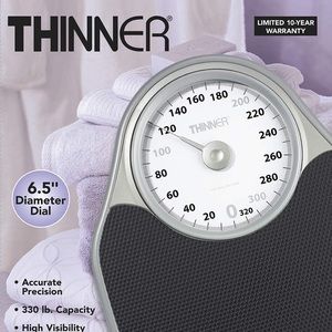 Thinner Extra-Large Dial Analog Precision Bathroom Scale, Analog Bath Scale
